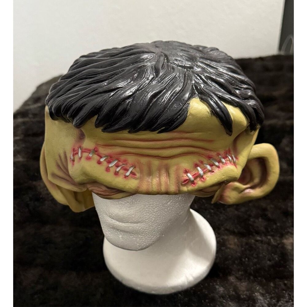 Vintage 2002 Frankenstein’s Monster Top Head Half Face Halloween Latex Mask